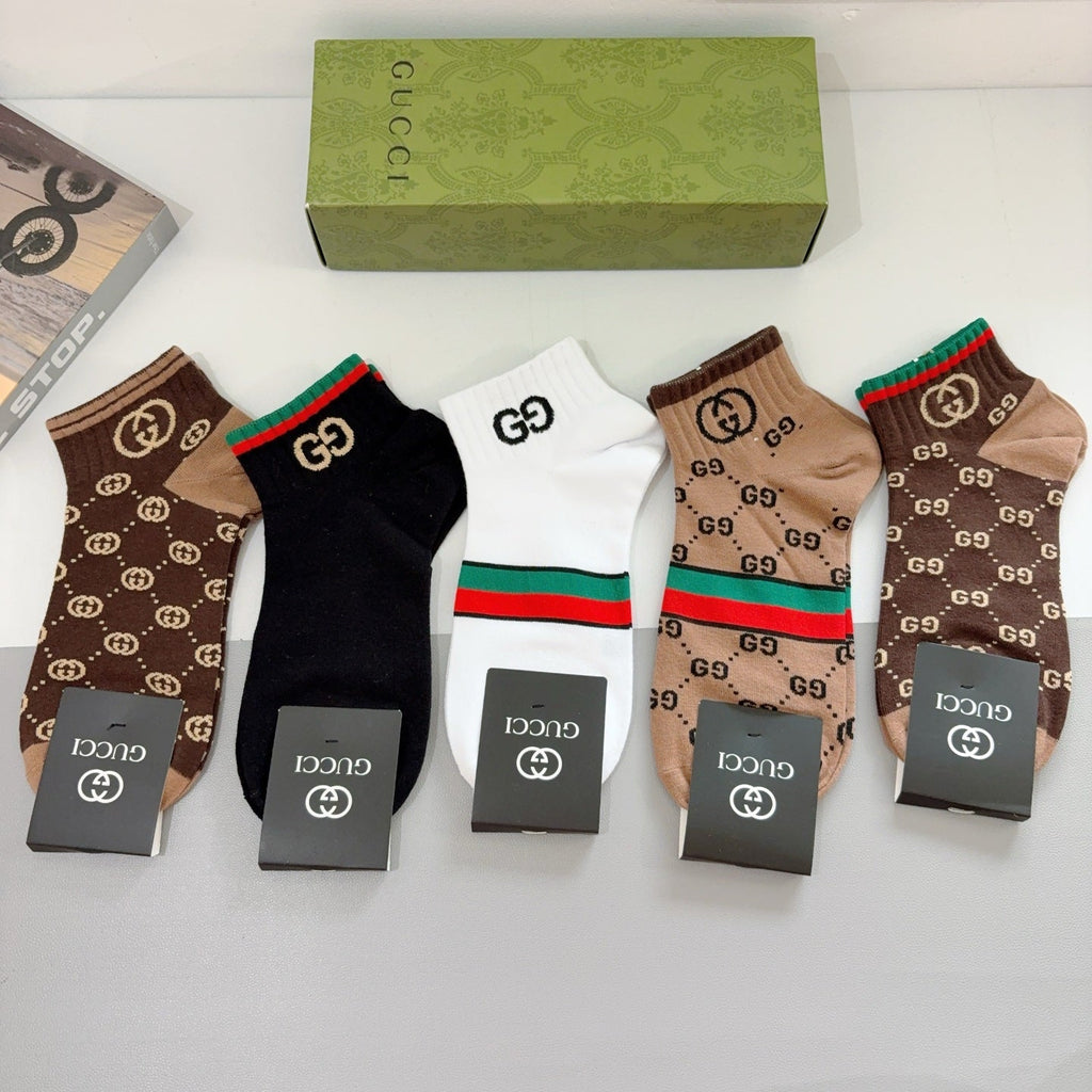 Gucci Cotton Crew Socks 5-Pack - Image 2