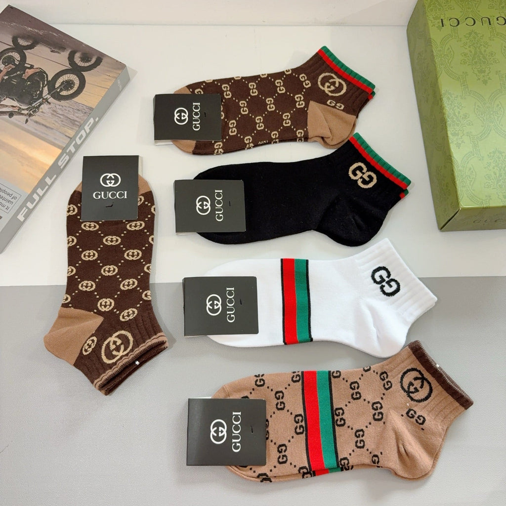 Gucci Cotton Crew Socks 5-Pack - Image 6
