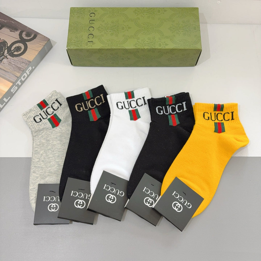 Gucci Cotton Crew Socks 5-Pack - Image 1