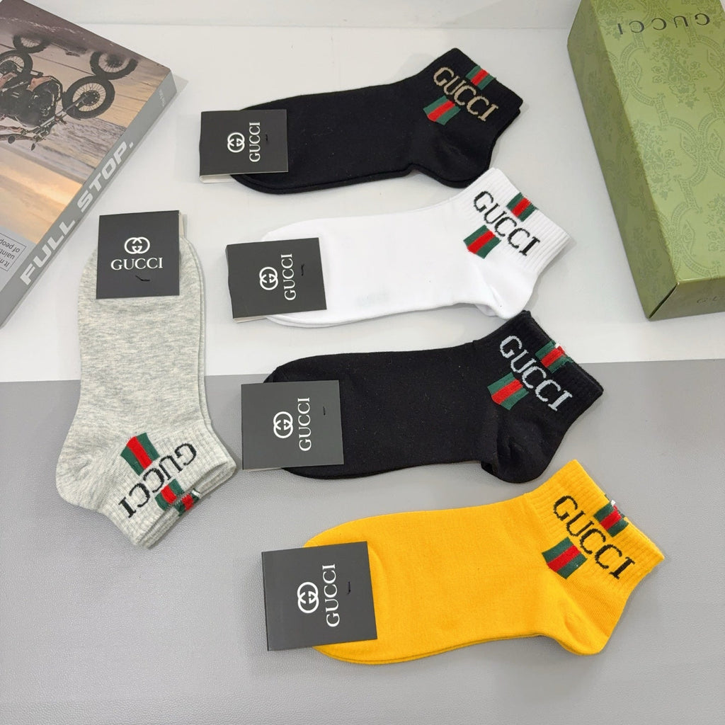 Gucci Cotton Crew Socks 5-Pack - Image 6