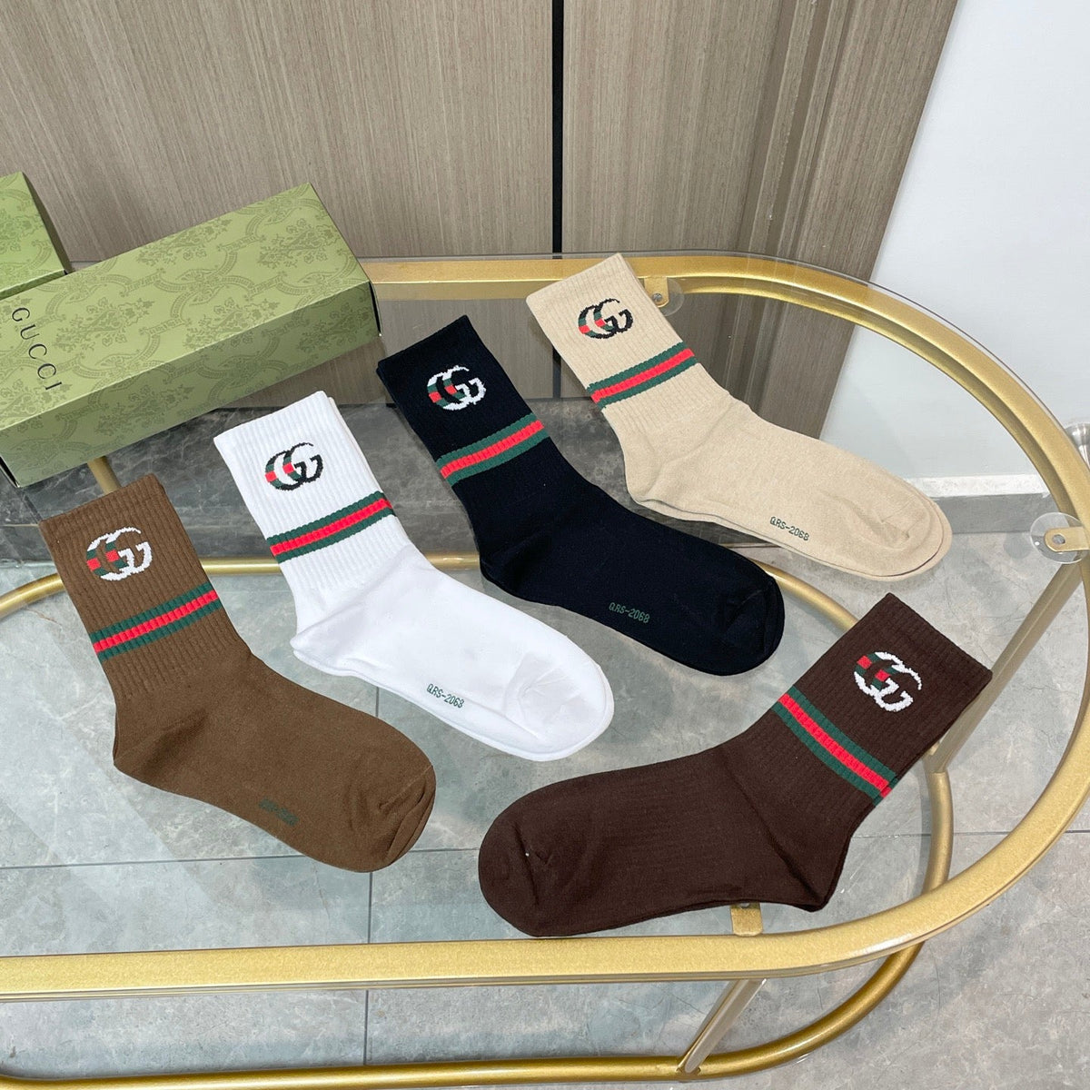 Gucci Cotton Crew Socks 5-Pack - Image 3