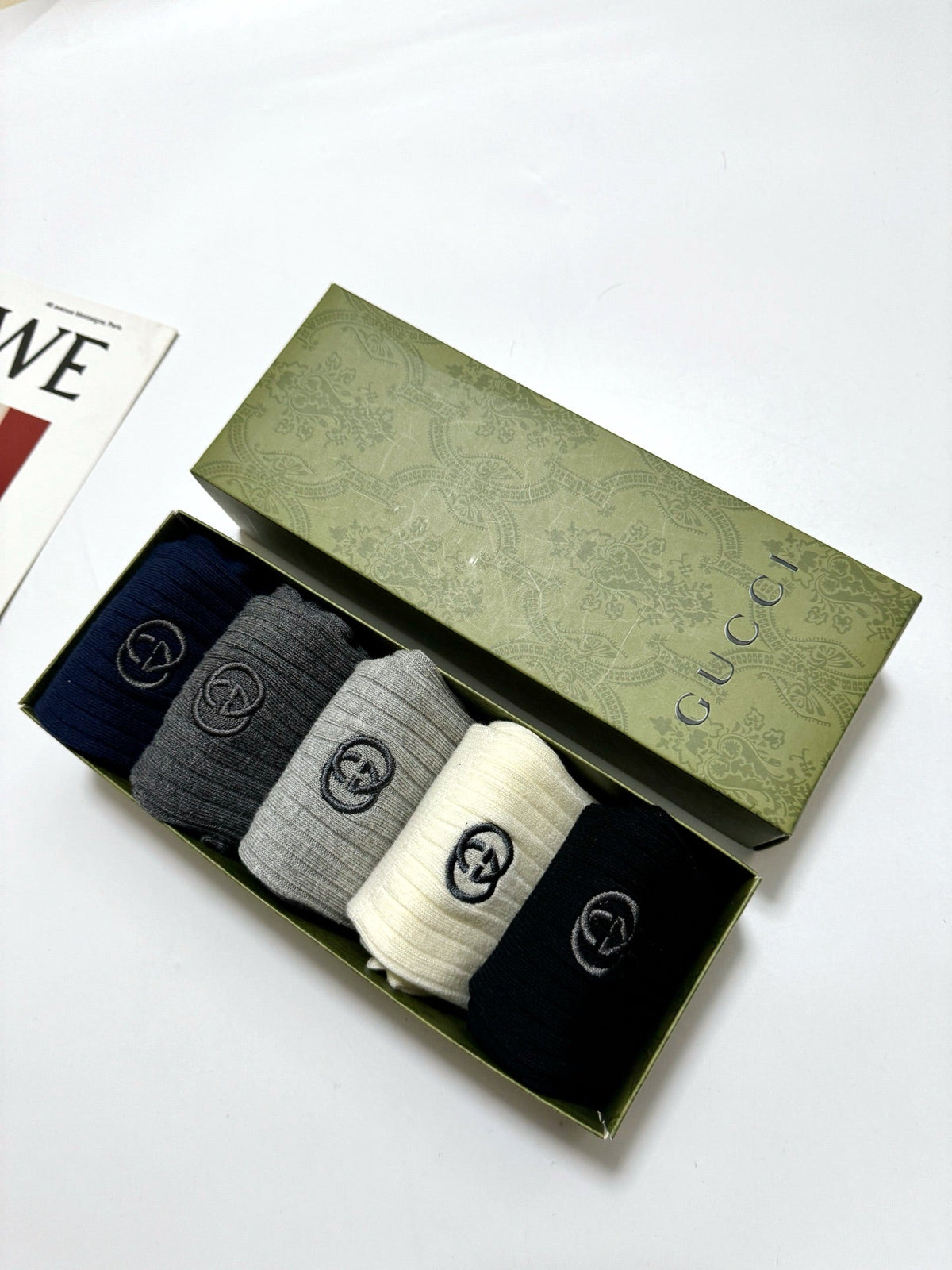 Gucci Cotton Crew Socks 5-Pack - Image 10