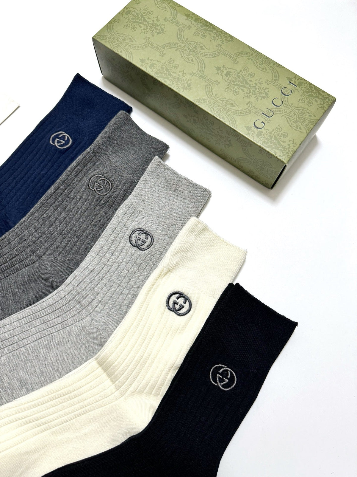 Gucci Cotton Crew Socks 5-Pack - Image 3