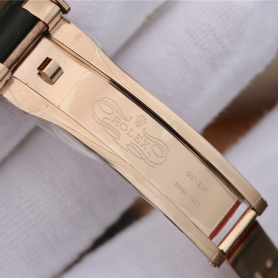 Yacht Master 1 Golden Diamond Bezel Black Dial Rubber Strap 40mm 9