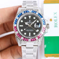 GMT-Master II Rainbow 40mm Blue Diamond Stainless Steel Black Dial Watch 3